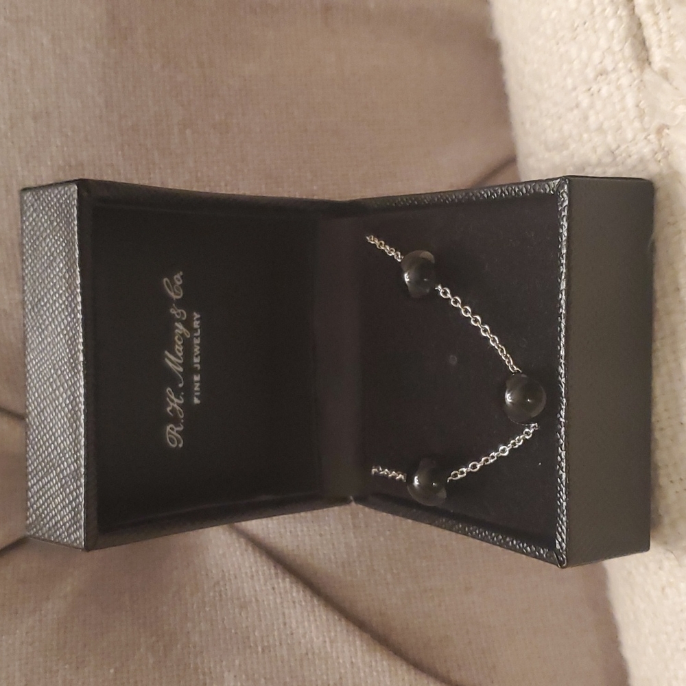 EFFY® Onyx Bead Collar Necklace in Sterling Silver - Picture 4 of 7